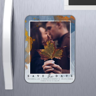 Modern fotomall Spara datum Bröllop Magnet