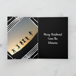 Modern fotomall, svart och vit jul helgkort