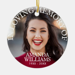 Modern fotominnesknappar i överhoppningsminnet julgransprydnad keramik