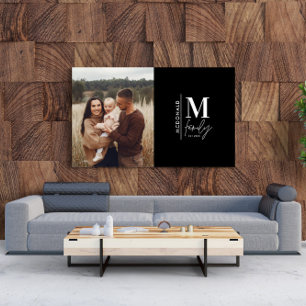Modern fotomonogramfamilj svart och vitt poster