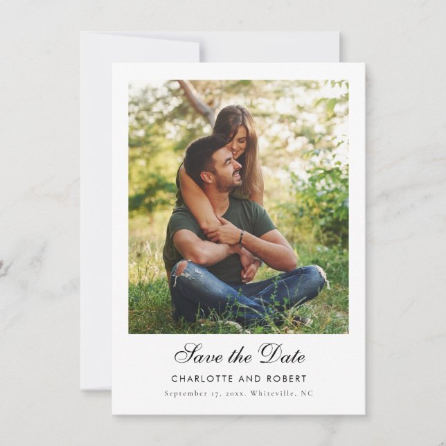 Modern Foton QR-kod Bröllop spara datum (Framsida)