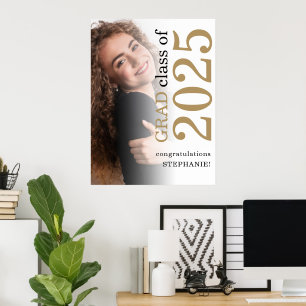 Modern Fotoöverlagring Gratulerar Grad 2025 Studen Poster