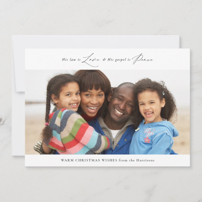 Modern fotoport för Kärlek och fred i Religiösa Inbjudningar (Framsida)