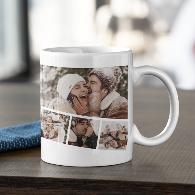 Modern Fotoremsa Collage Kaffemugg (Skapare uppladdad)