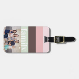 Modern fotoRosa, Grönt, brun stripe Bagagebricka