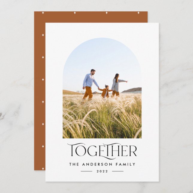 Modern fotorost bågar ihop typografi (Fram/baksida)