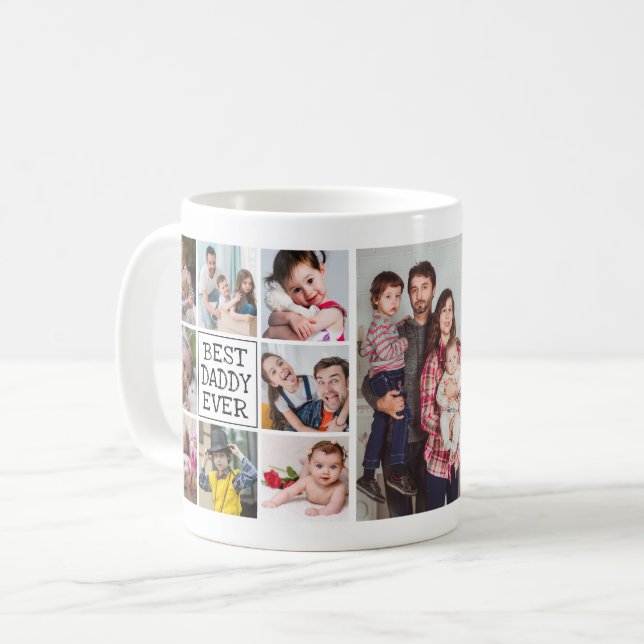 Modern fotosamling| Bästa pappa någonsin Kaffemugg (Framsida vänster)