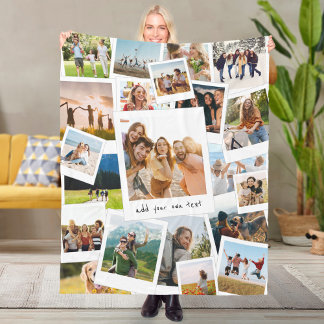 Modern fotosamling för 21 Bild-skräppost Fleecefilt