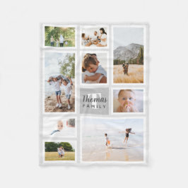 Modern fotosamling i enfärgad Grått-familj Fleecefilt