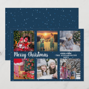 Modern fotosamling i familjen God jul Holida Julkort