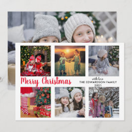 Modern fotosamling i familjen God jul Julkort