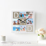 Modern fotosamling i Fars dag Fyrkantig Klocka<br><div class="desc">Jazz upp ditt space med den här Anpassningsbarna Modern Fars dag Photo Collage Square Wall Clock, en perfekt blandning av funktion och konst. En perfekt av dina omhuldade stunder med dina kära, den här väggklockan är inte bara en tidsbit, det är en påstående! Varje klocka har en unik kollage av...</div>