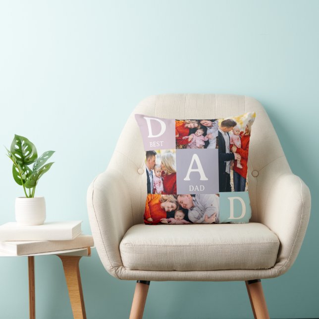 Modern fotosamling i Fars dag Kudde (Stol)