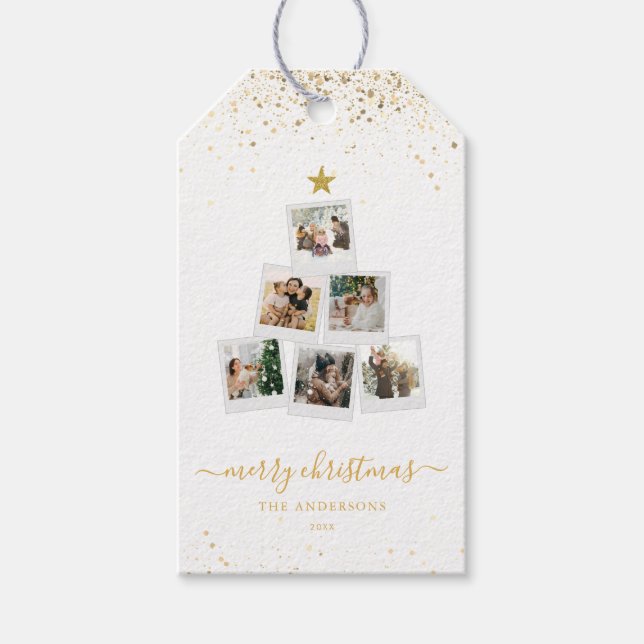 Modern fotosamling i Julgran Presentetikett (Framsidan)