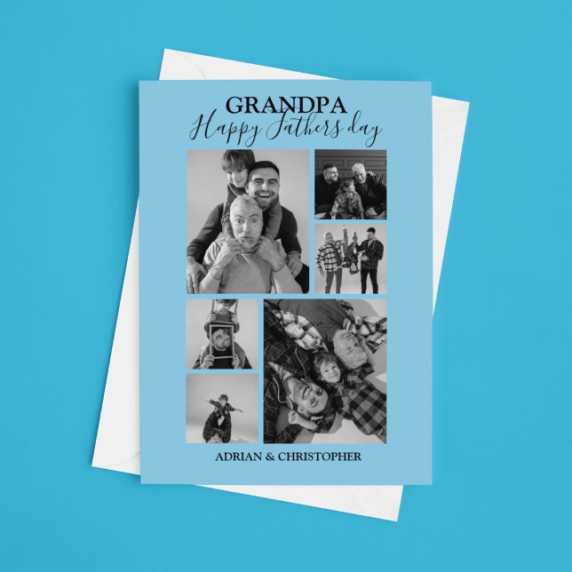 Modern fotosamling i Lycklig Fars dag Julkort (Skapare uppladdad)