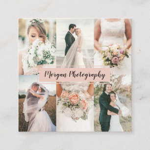 Modern fotosamling med rosa, vanlig fyrkantigt visitkort