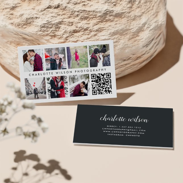 Modern fotosamling | QR-kod för fotograf Visitkort (Skapare uppladdad)
