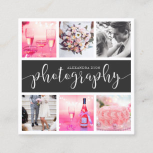Modern fotosamlingfotograf för elegant fyrkantigt visitkort