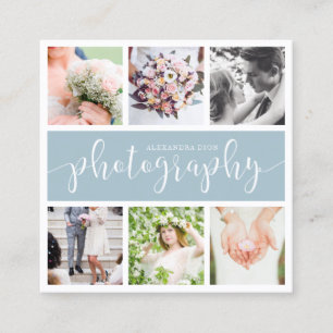 Modern fotosamlingfotograf för elegant fyrkantigt visitkort