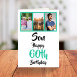 Modern fotosamlingskort för 60:e födelsedagsson-Gr Kort<br><div class="desc">Ljug på en ansikte med den här personligen 3 fotokollage 60 års födelsedagskort för din son. - Klicka bara för att anpassa utformningen 🔥 Mina löften - Denna design är unik och designad med tanke på 🙏 Tack för att du stöder mitt lilla företag - Om du vill ha en...</div>