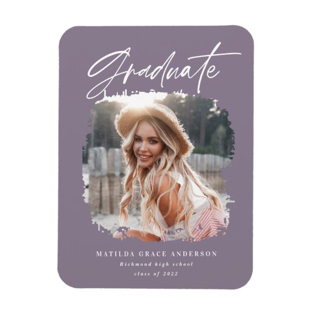 Modern fotoskript contemporary studenten lila magnet (Vertikal)