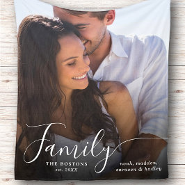 Modern fotoskript, par Familj Kärlek Namn datum Fleecefilt