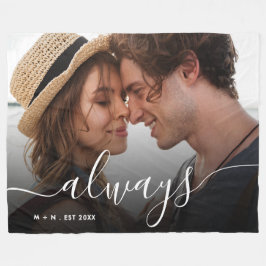 Modern fotoskript, par Kärlek Alltid-familj Fleecefilt