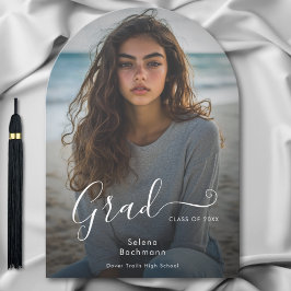 Modern fotoskript Studenten Arch-meddelande Inbjudningar