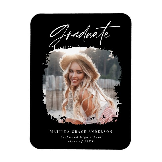 Modern fotoskript svart och vitt studenten magnet (Vertikal)