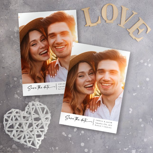 Modern fotoskriptteckensnitt Bröllop Spara Datumet (Skapare uppladdad)