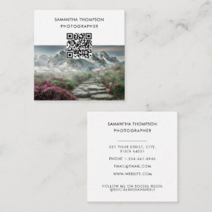 Modern fotoskrivare QR-kod - minimalt foto Fyrkantigt Visitkort