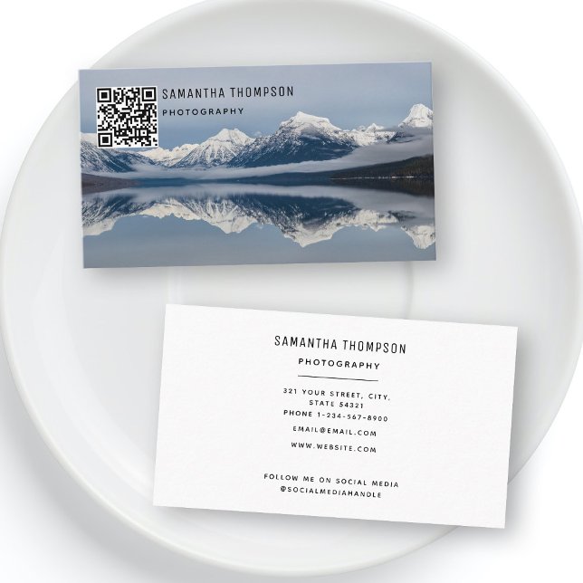 Modern fotoskrivare QR-kodfoto Visitkort (Skapare uppladdad)