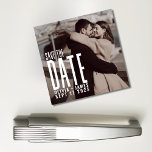 Modern fotospara Bröllop-meddelande Magnet<br><div class="desc">Modern fotospara Bröllop-meddelandemagnet Anpassa text och färg för att matcha bröllop-temat.</div>