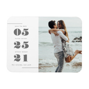 Modern fotospara datum magnet