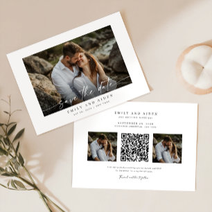 Modern fotospara datum med QR-kod Spara Datumet