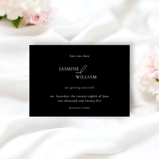 Modern fotospara datum | Minimalistiskt Bröllop Meddelande (modern wedding announcment  save the date by willows weddings)