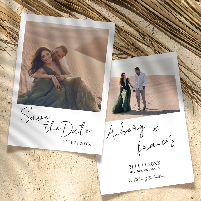 Modern fotospara inbjudan till datumbröllop (Skapare uppladdad)