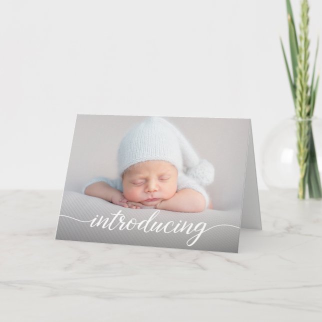 Modern fotostatistik i Baby introducerar skript Kort (Framsida)
