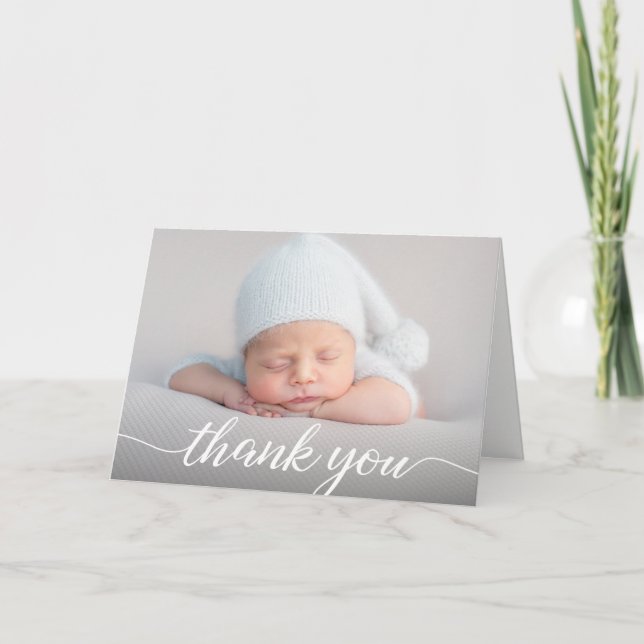 Modern fotostatistik i Baby Tack för Anpassningsba Kort (Framsida)