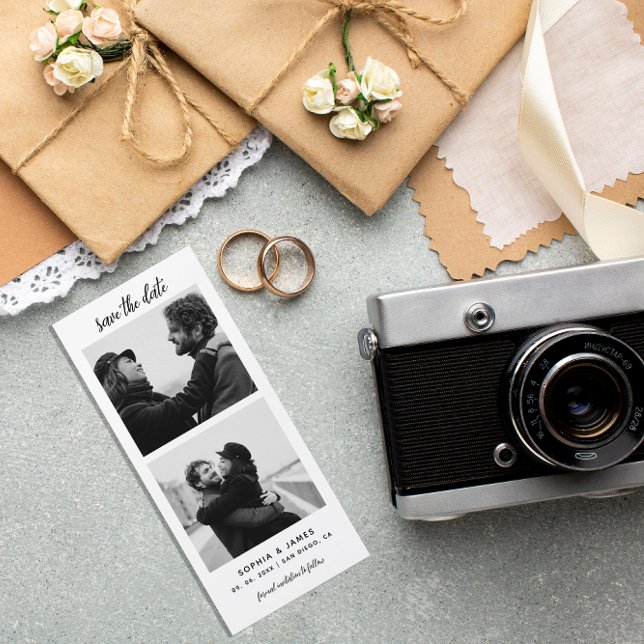 Modern fotostrippa Magnetic Bröllop spara datum (Skapare uppladdad)