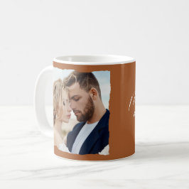 Modern fotot bröllop personlig Mr. och Mrs. Kaffemugg