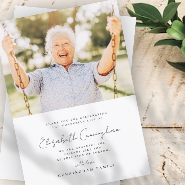 Modern fotot med enkel Chic för minnesfunktionell  Tack Kort (Skapare uppladdad)