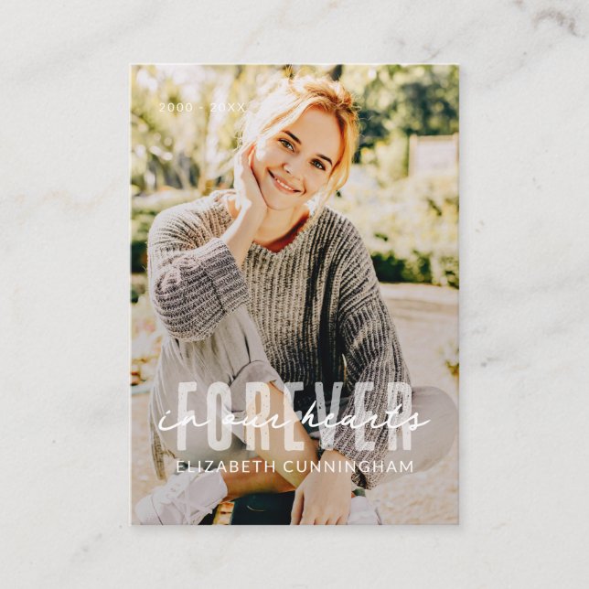 Modern fotot med enkel Elegant i våra hjärtan Visitkort (Framsida)