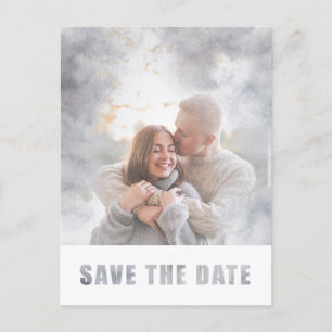 Modern fototextöverlägg Bröllop spara datum  Meddelande Vykort