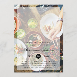 Modern fototextöverlägg Restaurant Grand Open Inbjudningar