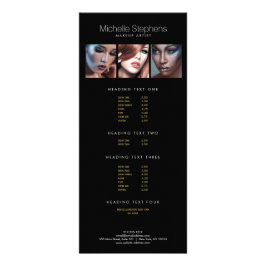 Modern fototrio för Makeup Artists Black Reklamkort