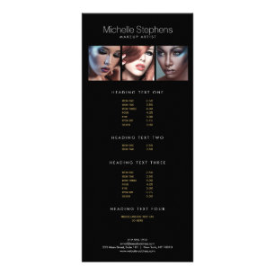 Modern fototrio för Makeup Artists Black Reklamkort