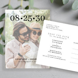 Modern fototypografi bröllop spara datum meddelande vykort