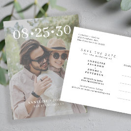 Modern fototypografi bröllop spara datum meddelande vykort