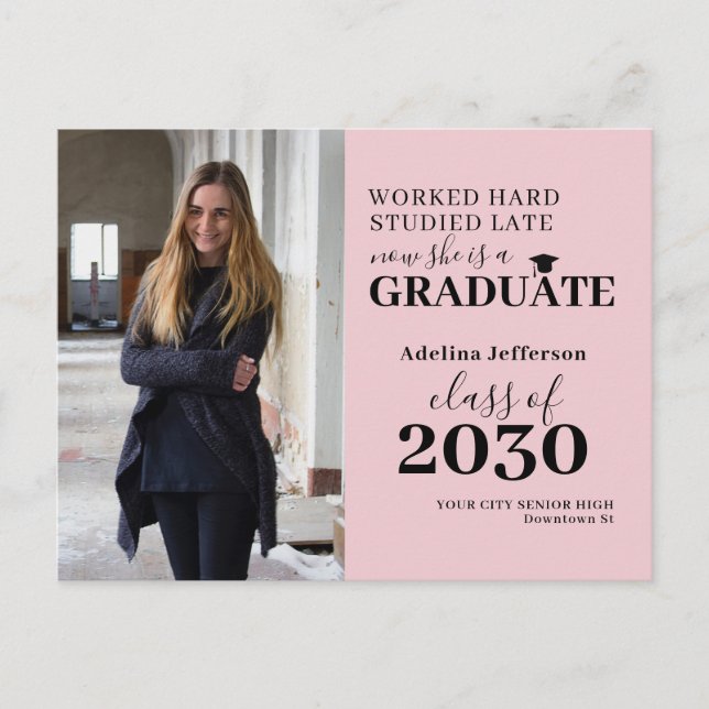 Modern fototypografi student studenten meddelande vykort (Framsida)